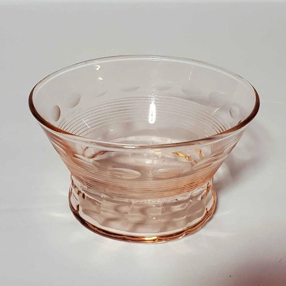 2 Pink Depression Glass Dessert Cups Vintage